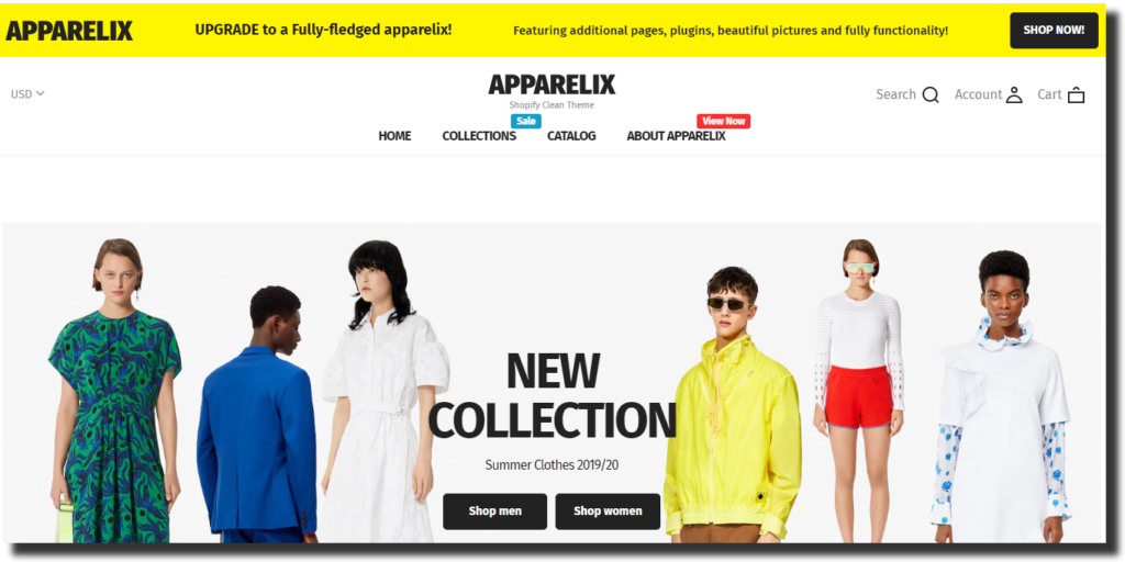 Apparelix - free Shopify theme