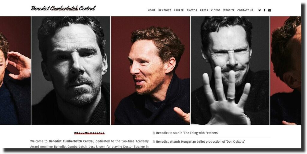 Benedict Cumberbatch - actor websites