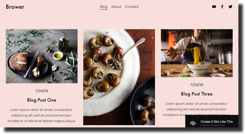 Brower template - squarespace templates blog