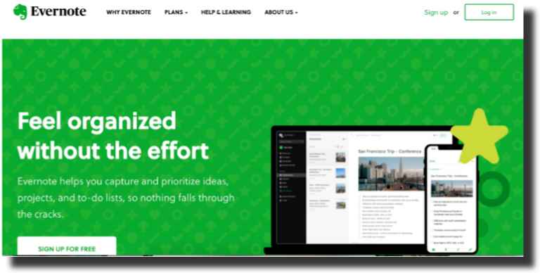 Evernote Saas website design inspiration