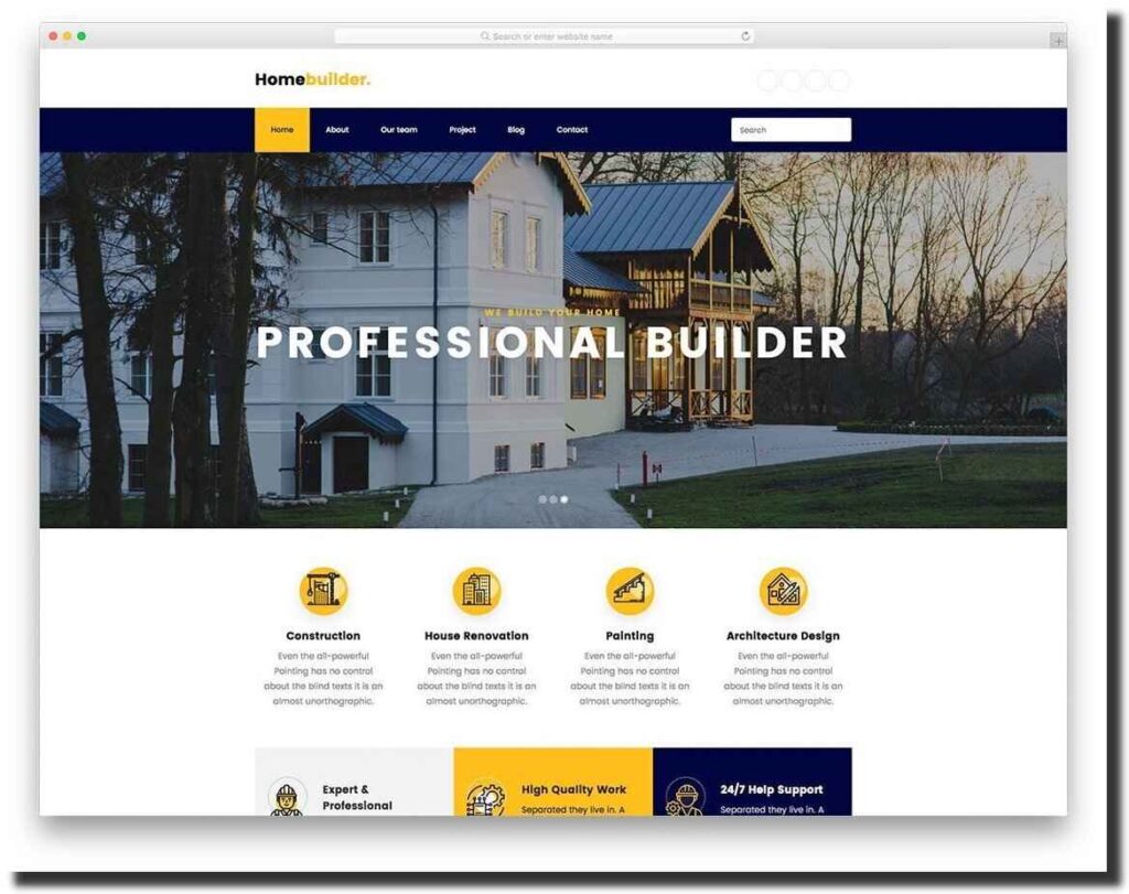 Homebuilder professional-looking website template