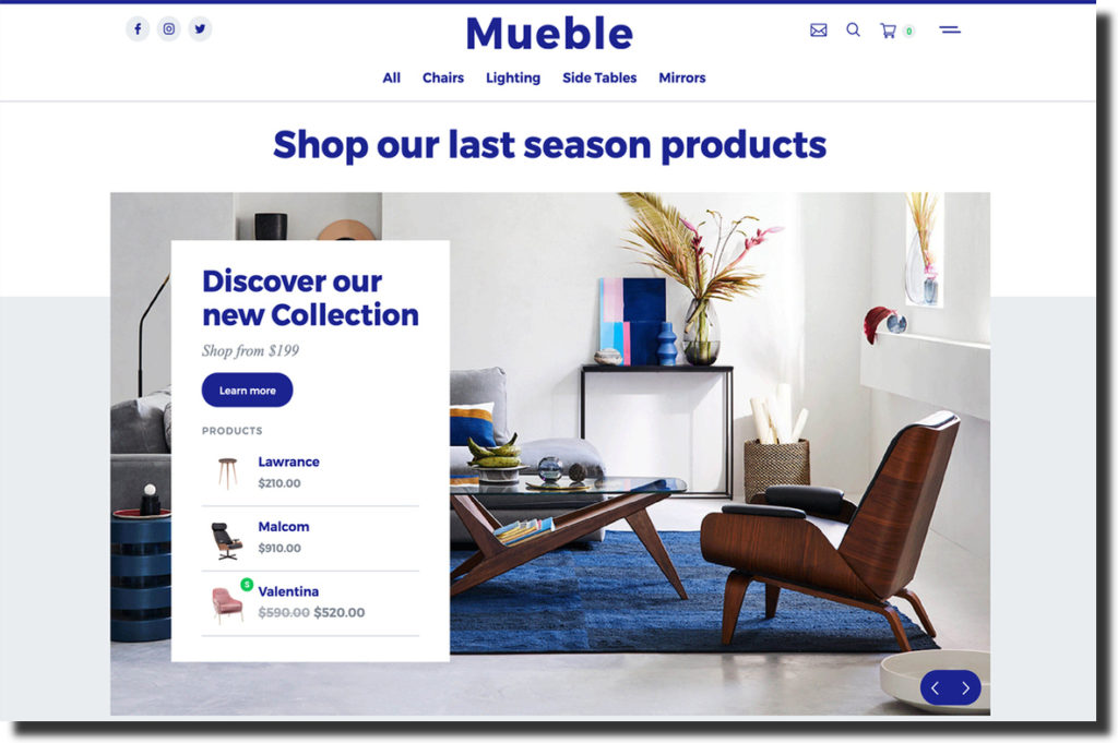 Mueble ecommerce webflow template
