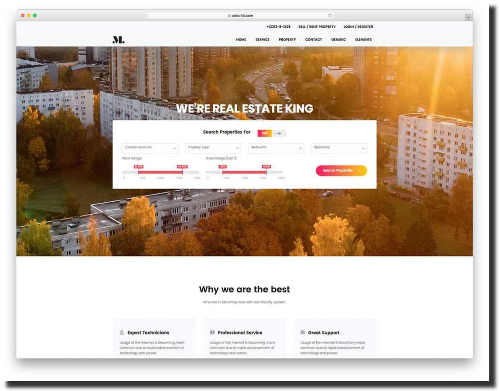 Real Estate colorful website template
