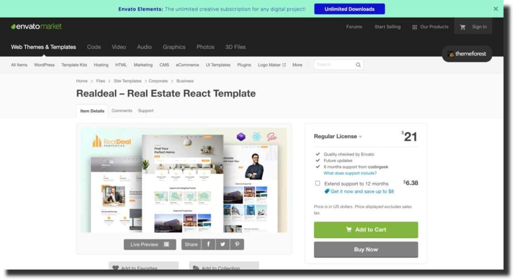 Realdeal Template on envato market Real Estate Website Design