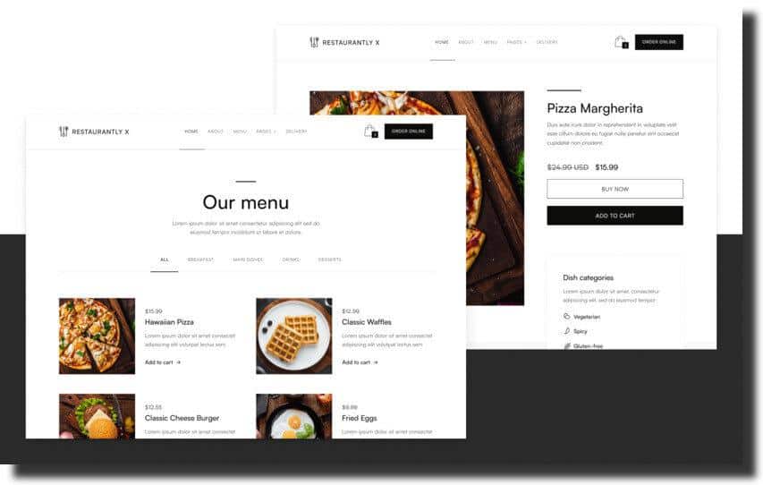  Restaurant X  webflow template