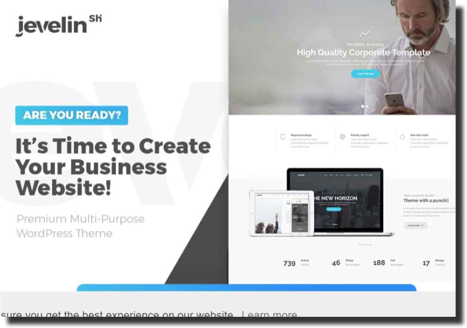 SaaS web design template Jevelin saas web design