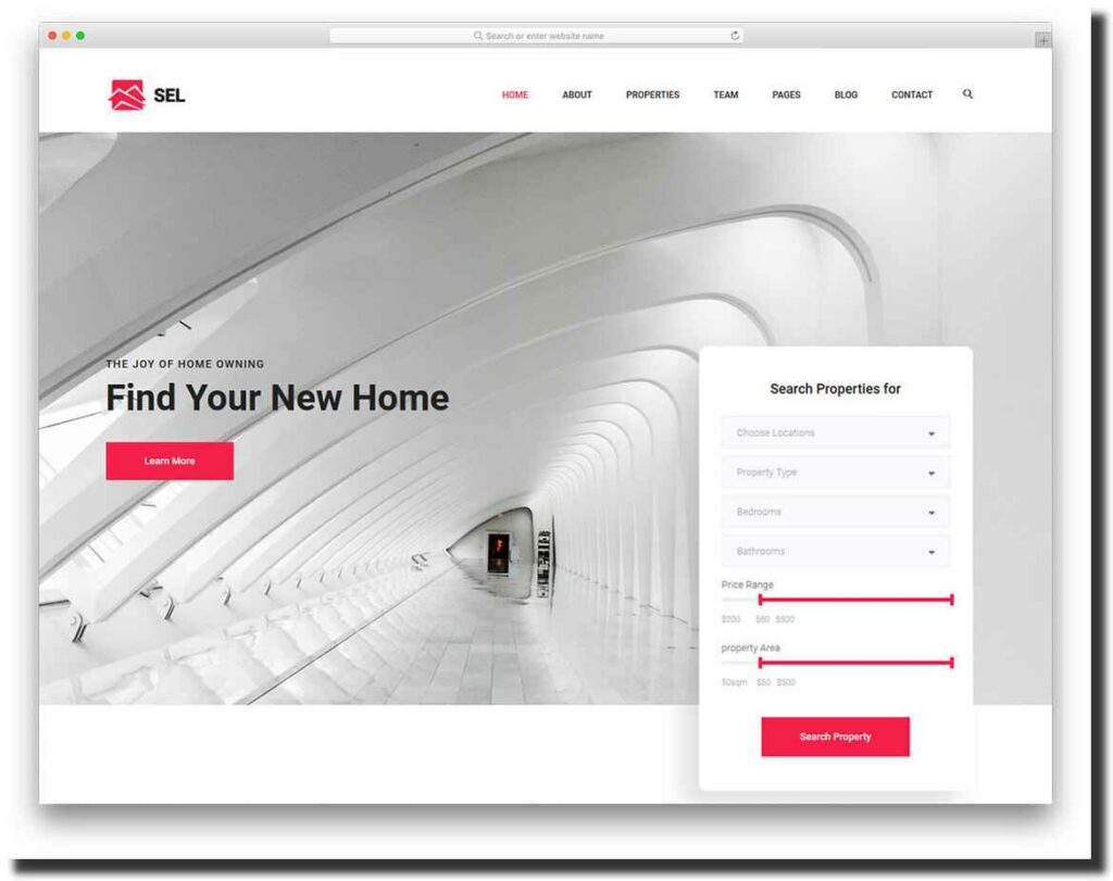 Sel template for construction and real estate websites