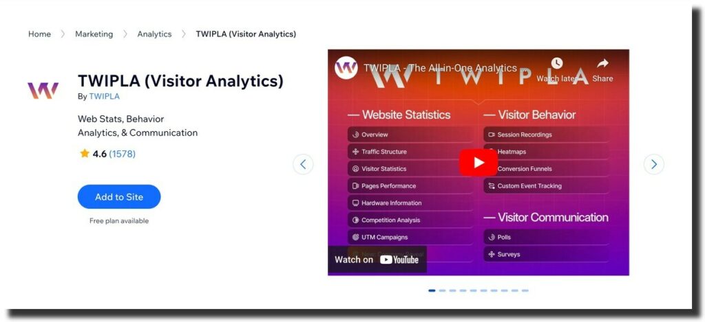 TWIPLA (Visitor Analytics)