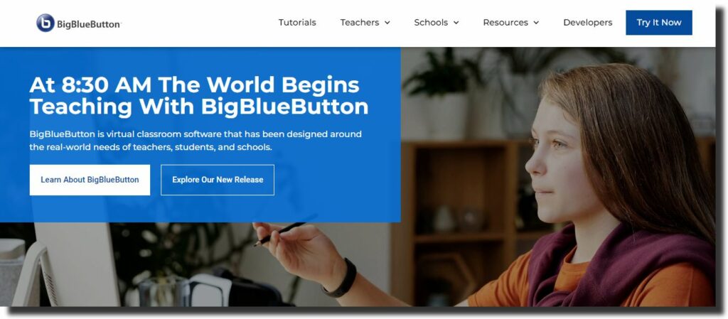 homepage-of-video-conference-tool-BigBlueButton 