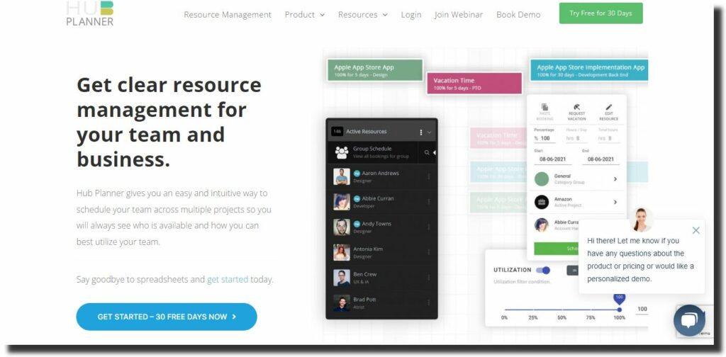 Hub Planner - resource management tool