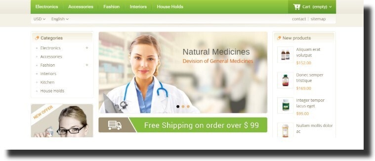 an example of the medical website design