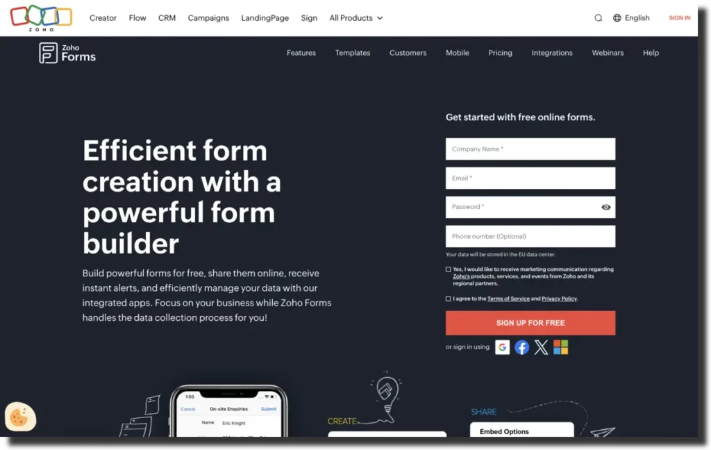Zoho Forms (Notion Forms Apps)