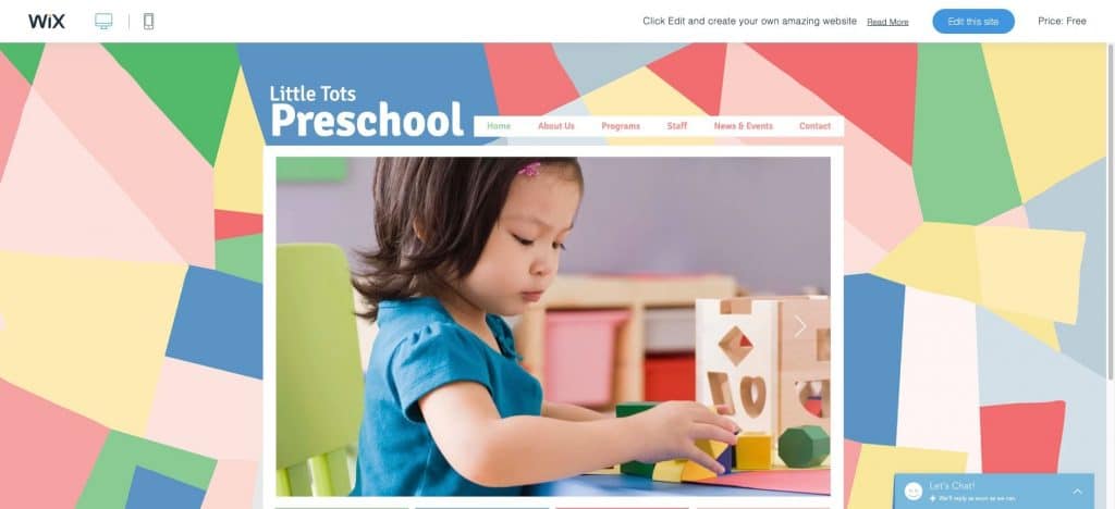 Preschool wix template