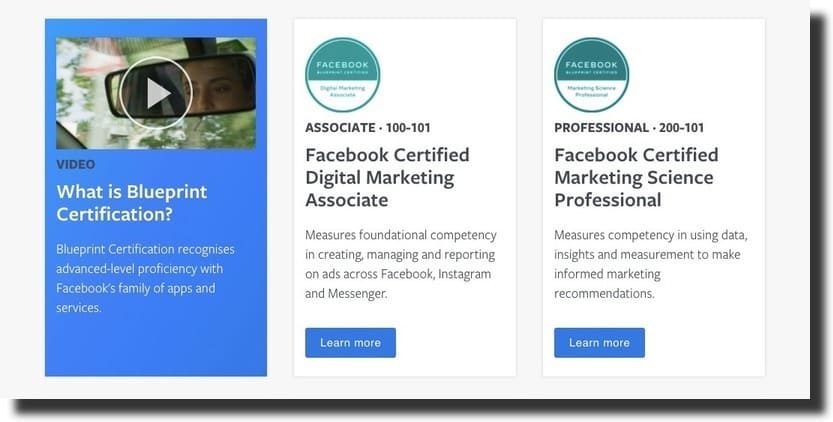 facebook certificates