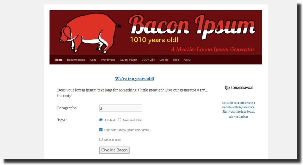 bacon ipsum generator