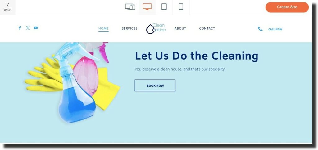 Cleaning Service Duda template
