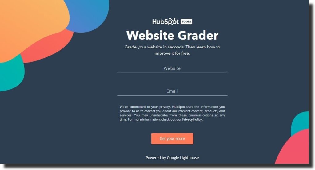 Hubspot Website Grader Tool