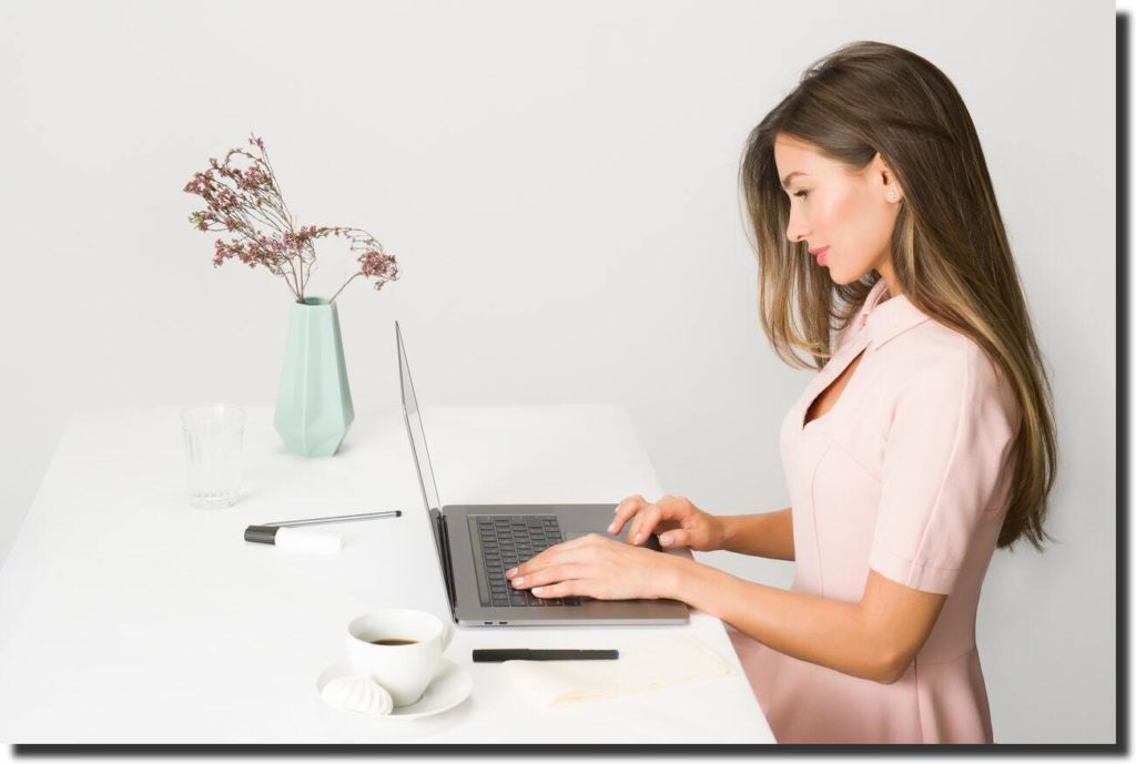woman using laptop