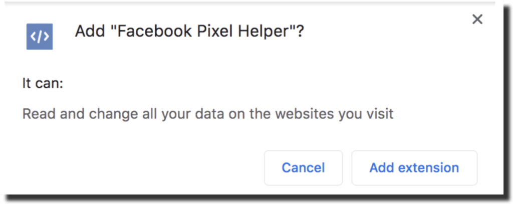 facebook pixel helper extension