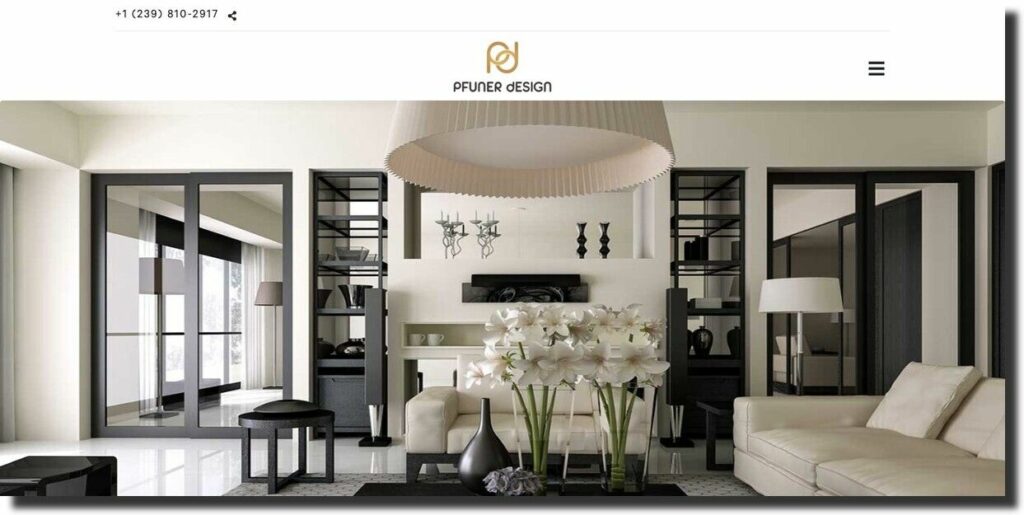 Pfuner Design - interior website design
