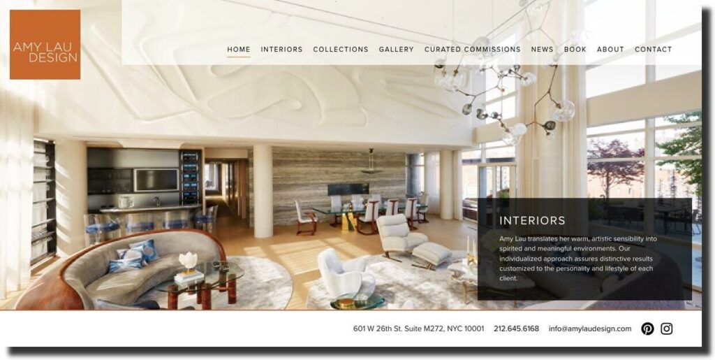 Amy Lau Design - interior website design