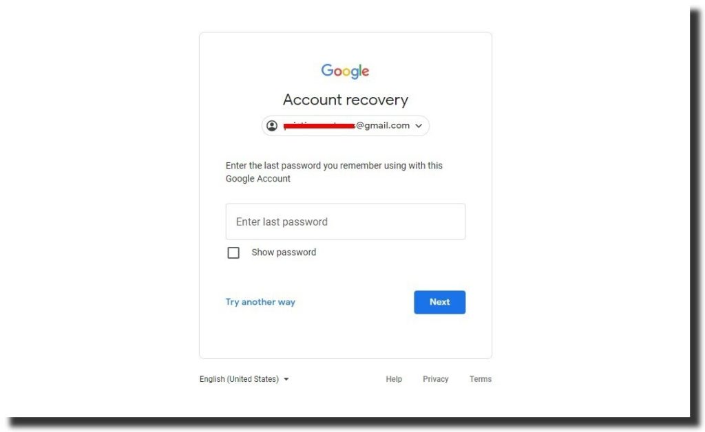google recovery