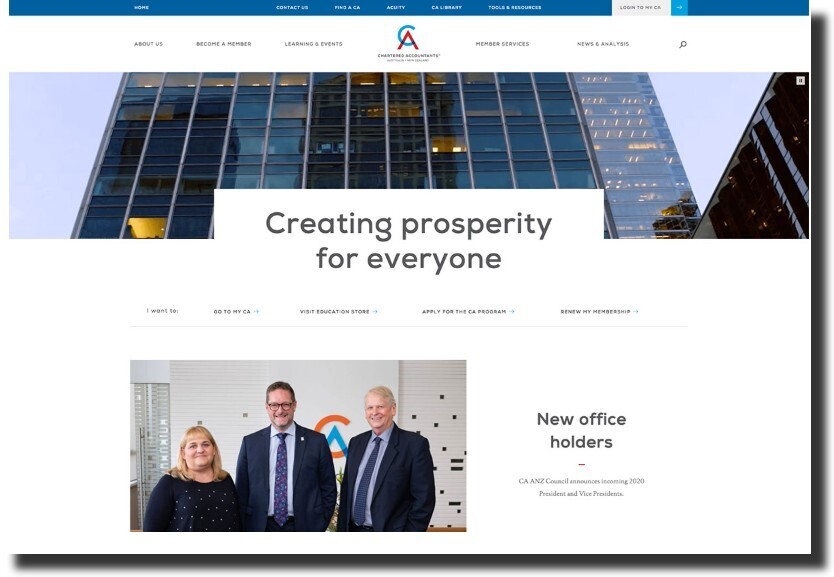 Chartered Accountants New Zealand web design Accounting Website Design