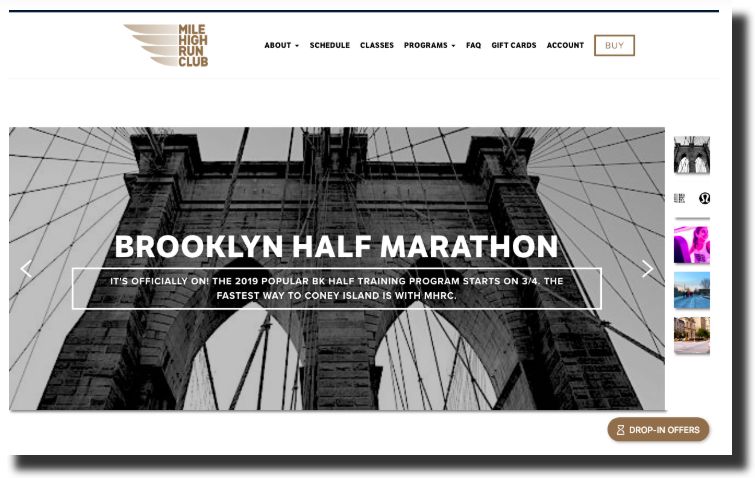 Mile High Run Club website screenshot