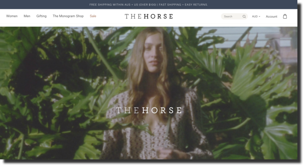 Horse website screenshot collection of leather lifestyle goods