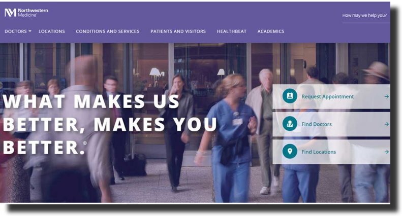 Northwestern Medicine website inspirational design 