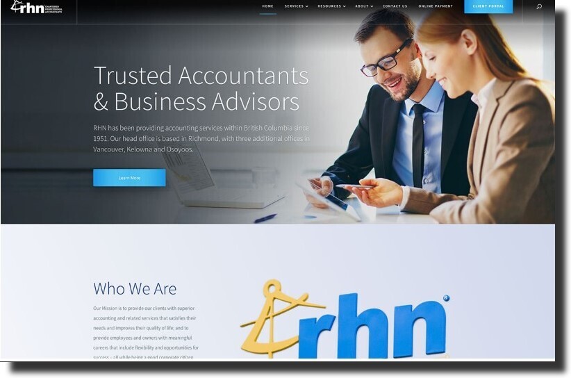 RHN Chartered Professional Accountants Accounting Website Design