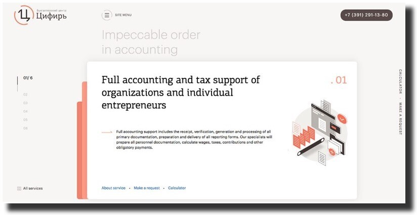 Accounting Center “Tsifir” web design Accounting Website Design