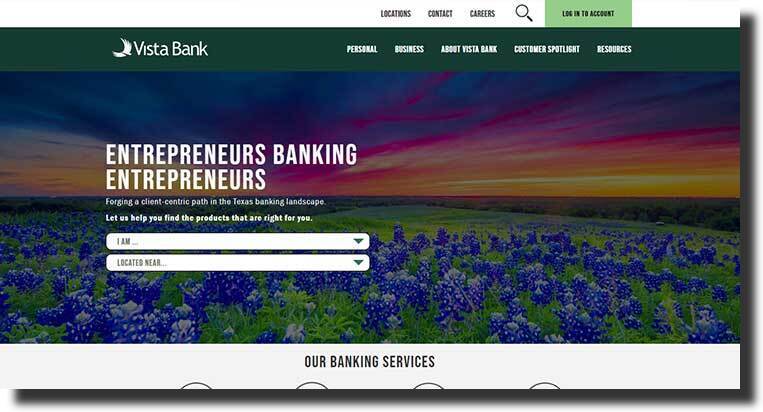 Vista Bank popular web page design