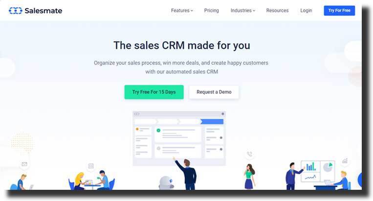 Salesmate website design