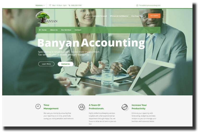 Banyan Accounting web design