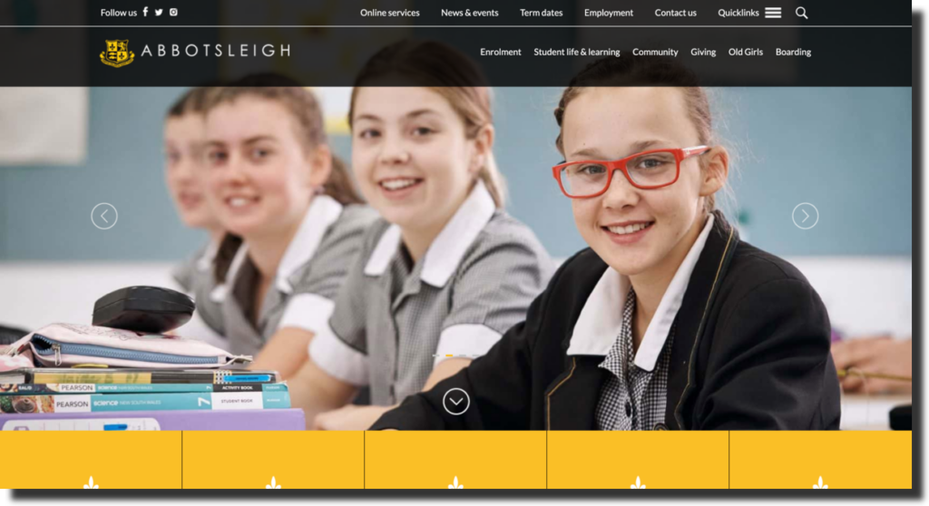 Abbotsleigh all-girls school website screenshot