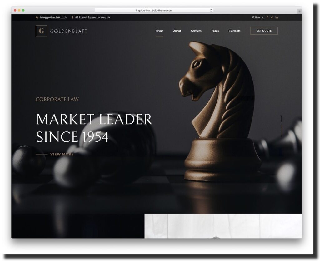 Goldenblatt business and law firm website design template