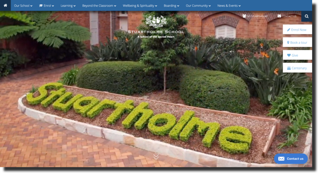 Stuartholme School website screenshot school web design