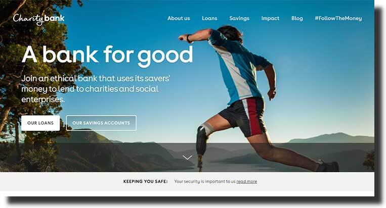 Charity Bank website design