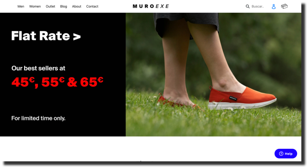 Muroexe website screenshot footwear and clothing brand Ecommerce Website Designs