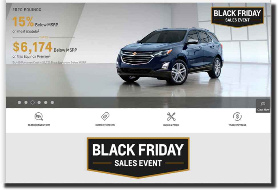 Chevrolet simple and straightforward web design Car Dealer Website Design