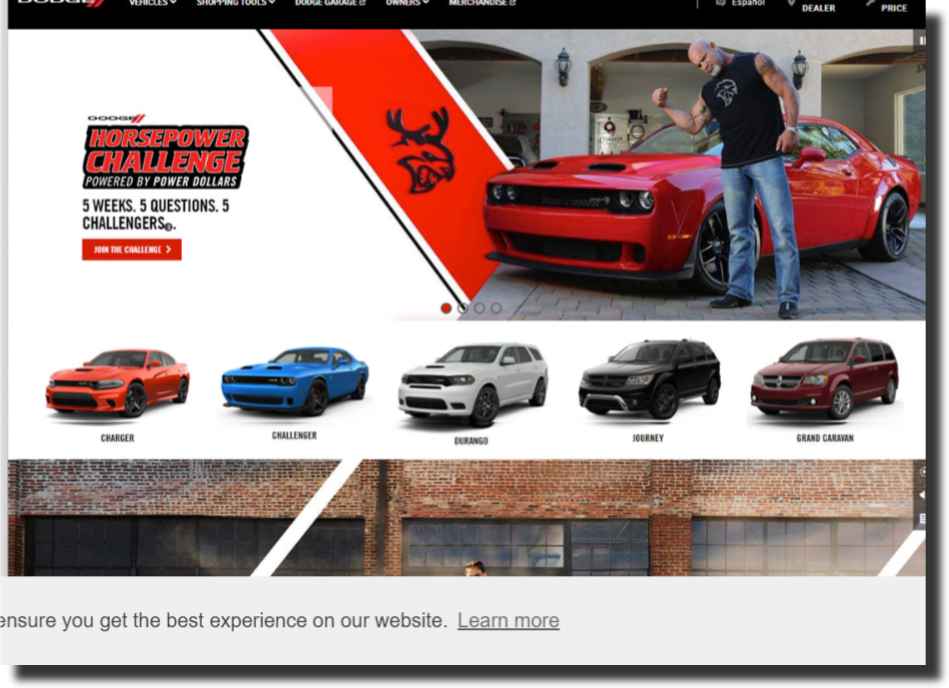 Dodge car dealership website design