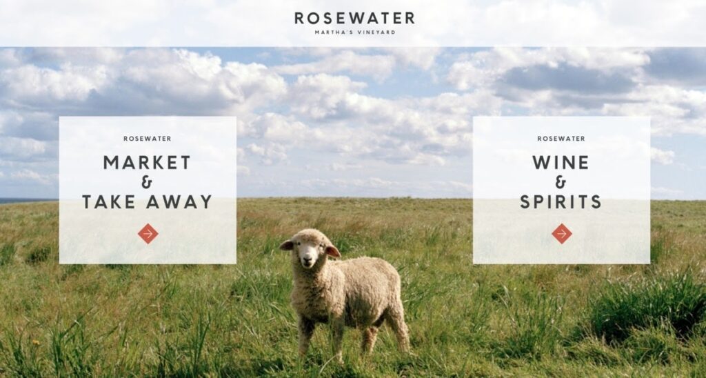 Rosewater Martha’s Vineyard website screenshot
