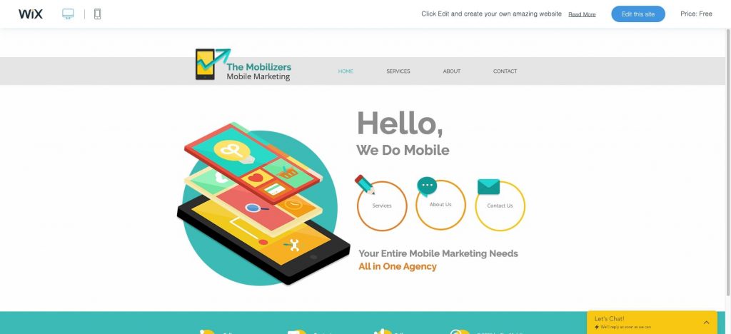 Mobile Marketing wix template