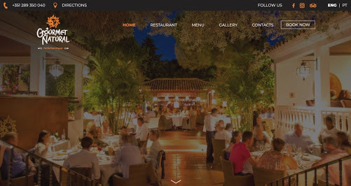 Gourmet Natural website screenshot Restaurant Website Design
