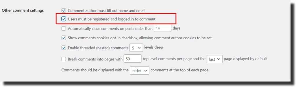 Allow comments from logged-in users