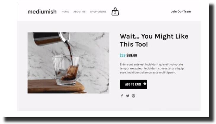 Upsell Page Squarespace Plugin
