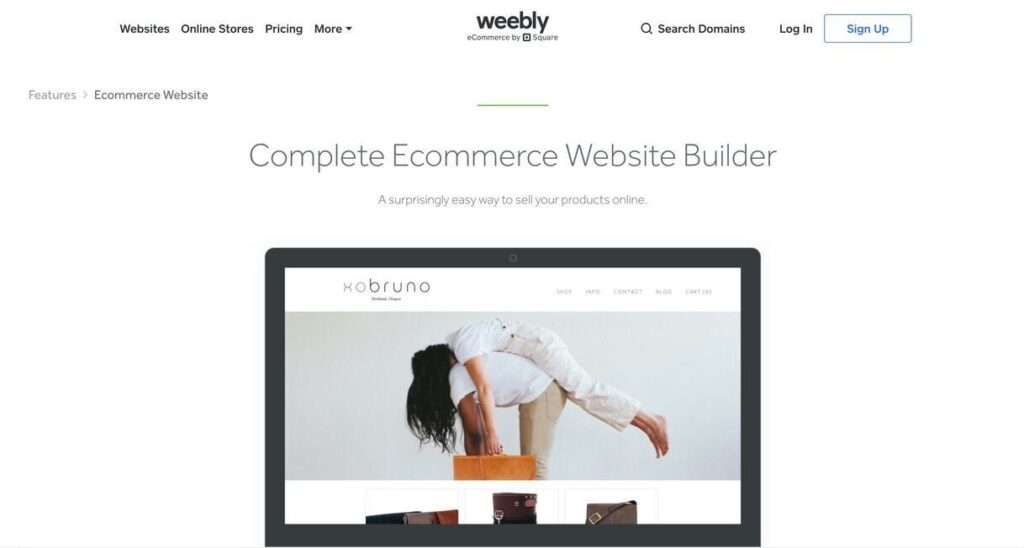 weebly website screenshot Best Ecommerce Platforms
