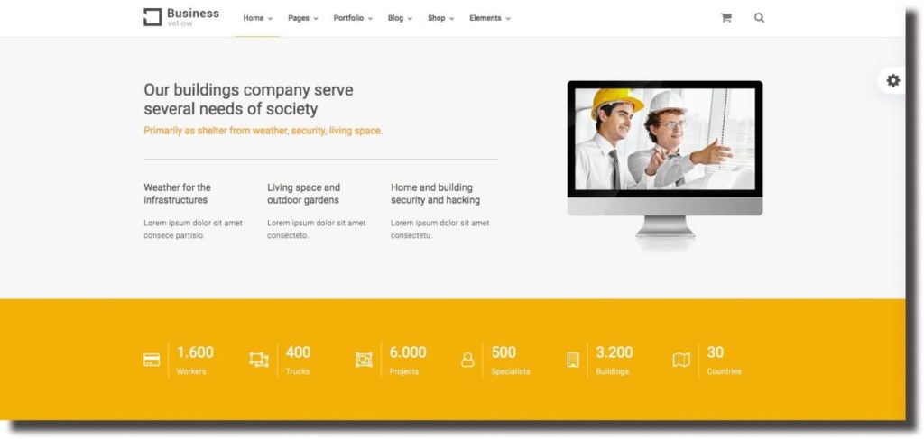 Yellow business theme